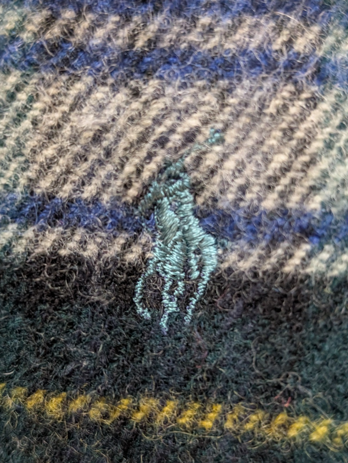 Écharpe Polo Ralph Lauren Tartan 100% Laine Lambswool Made in Scotland
