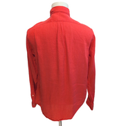 Chemise Ralph Lauren Classic Fit S Rouge 100% Lin QR Code Logo Bleu