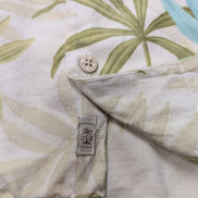 Chemise hawaïenne Tommy Bahama XL beige verte fleurie 100% soie manches courtes