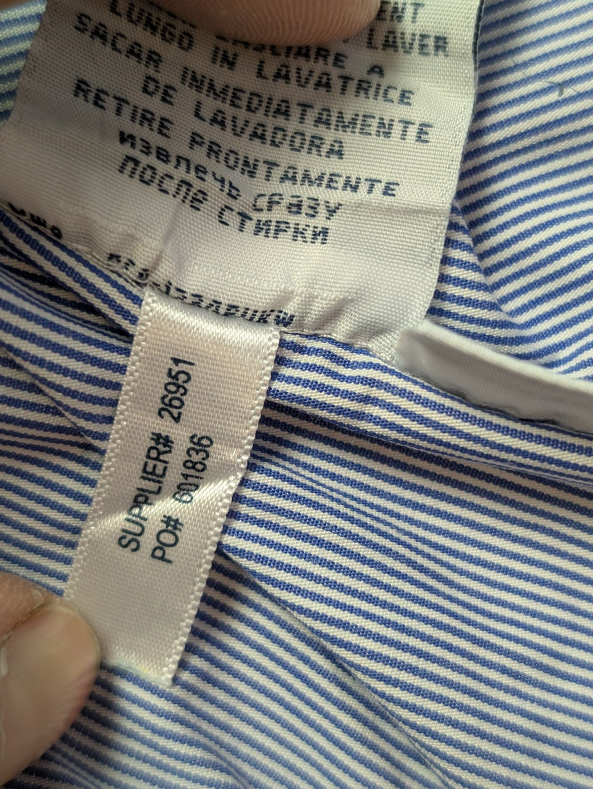 Chemise Polo Ralph Lauren Shirt M/L Regent Custom Fit Bleu Rayé Classique