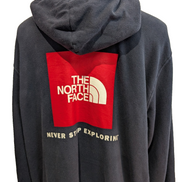 The North Face Sweat à Capuche Bleu Marine - Grand Logo au Dos - Taille XXL Homm