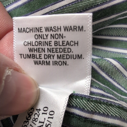 Chemise Banana Republic XL XXL Verte Rayures Blanches manches longues