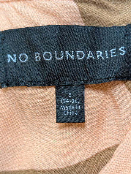 Chemise Hawaïenne NO BOUNDARIES Rose & Marron Carreaux Ondulés - Taille S