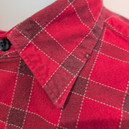 Chemise Nautica L Rouge Carreaux Coton Robuste Poche Logo Manches Longues