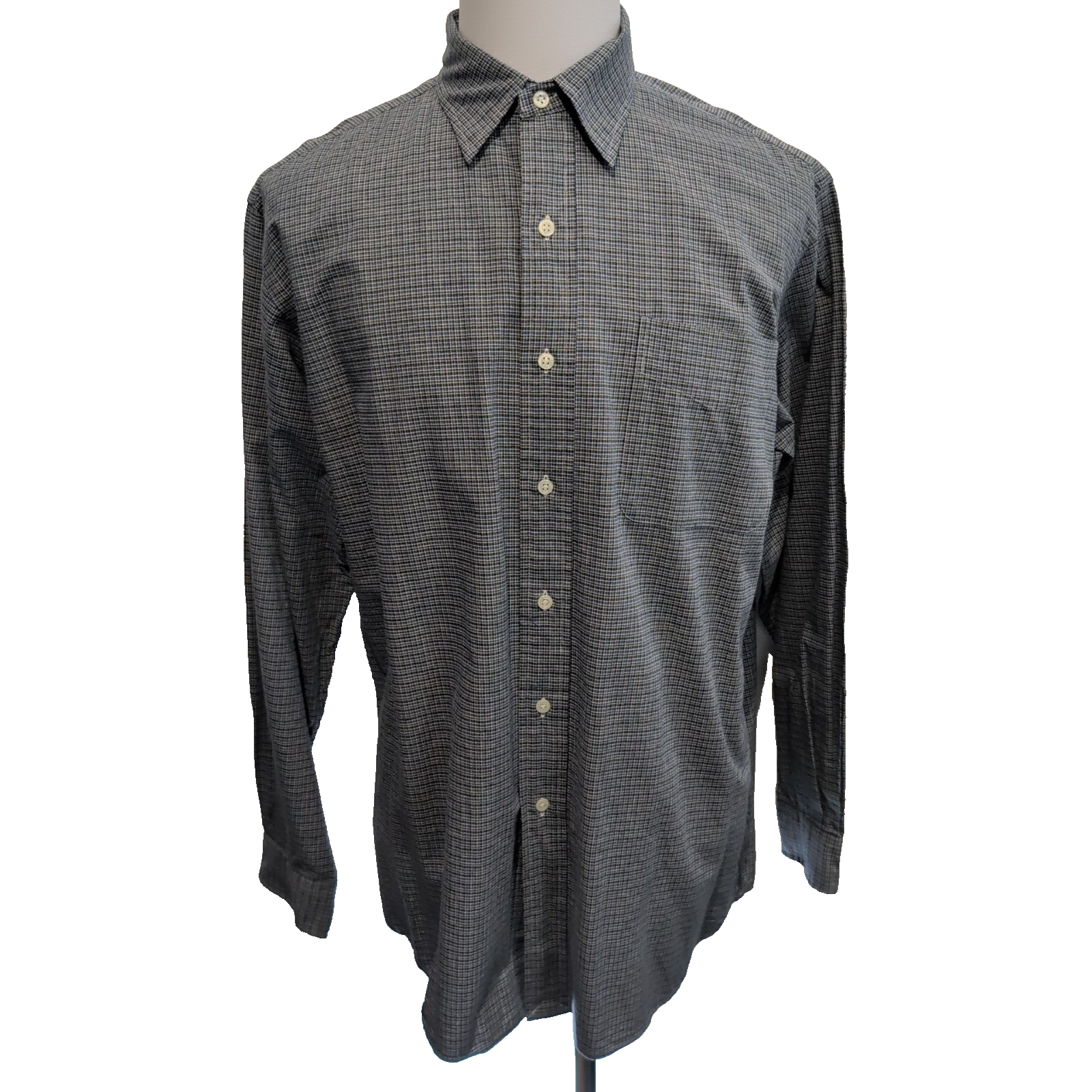 Chemise Polo Ralph Lauren Lowell Sport L Bleu Marine / Gris Carreaux Coton