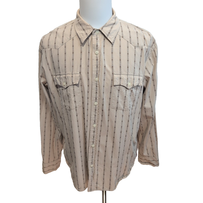 Chemise Levi’s Western XL marron rayures micromotif manches longues rare