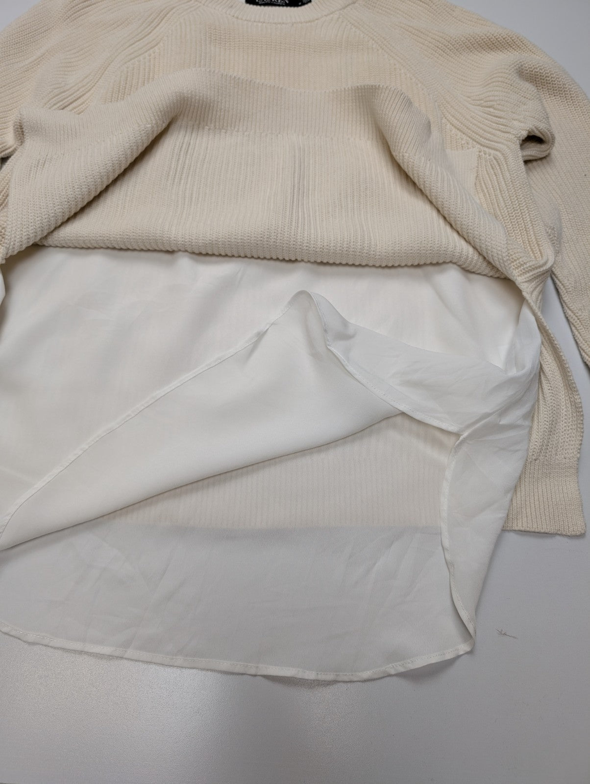 Pull Lauren Ralph Lauren Femme Blanc Crème Doublé Coton Taille M Excellent État