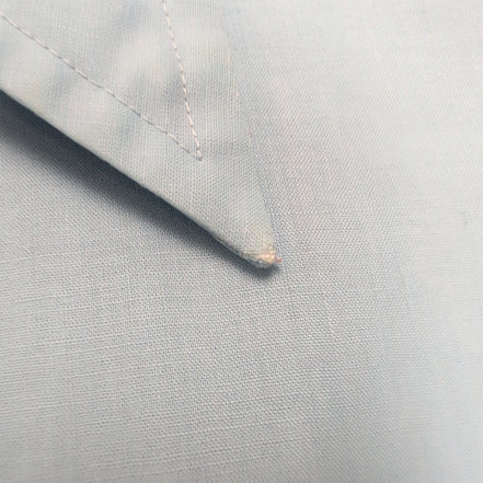 Chemise Sears XL Bleu Uni Col Pointe Manches Courtes Permanent Press