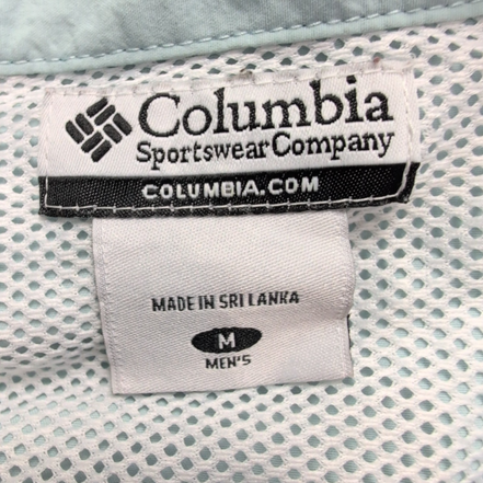 Chemise Columbia PFG nylon verte pastel uni poches manches longues taille M
