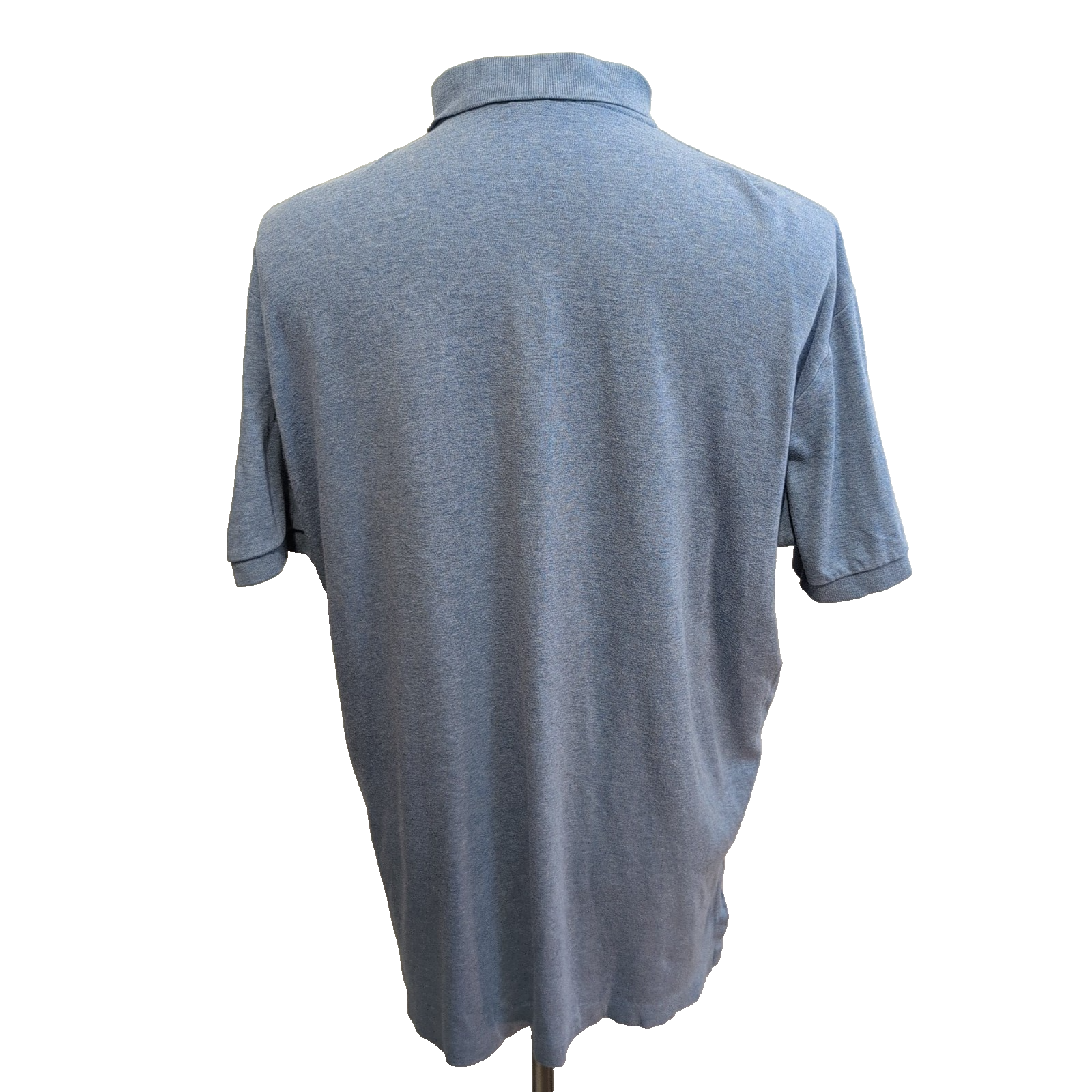 Polo Ralph Lauren Homme L Bleu Chiné Logo Rose Polo Manches Courtes