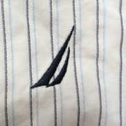 Chemise Nautica Taille XL Blanche Rayures Bleues 100% Coton Manches Longues