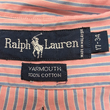 Chemise Ralph Lauren Yarmouth XL rose rayures logo marron coton