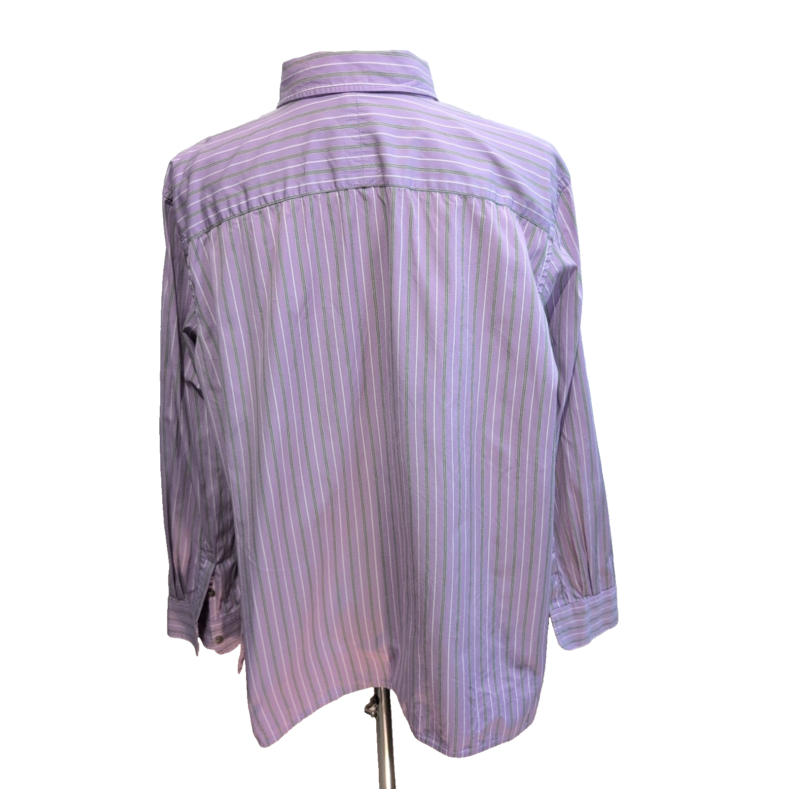 Chemise Lauren Ralph Lauren Femme 2XL Lilas Rayures Vertes manches longues