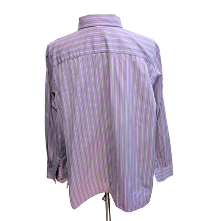 Chemise Lauren Ralph Lauren Femme 2XL Lilas Rayures Vertes manches longues
