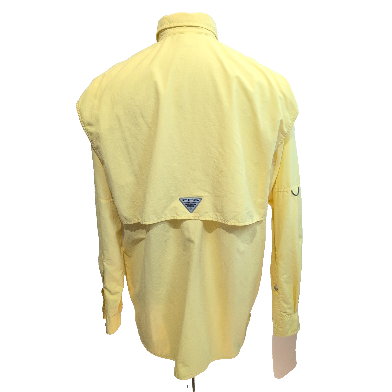 Chemise Columbia PFG Omni Shade M jaune nylon ventilée pêche technique