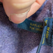 Pull POLO RALPH LAUREN Col V 100% Laine Violet Logo Vert Taille M / L