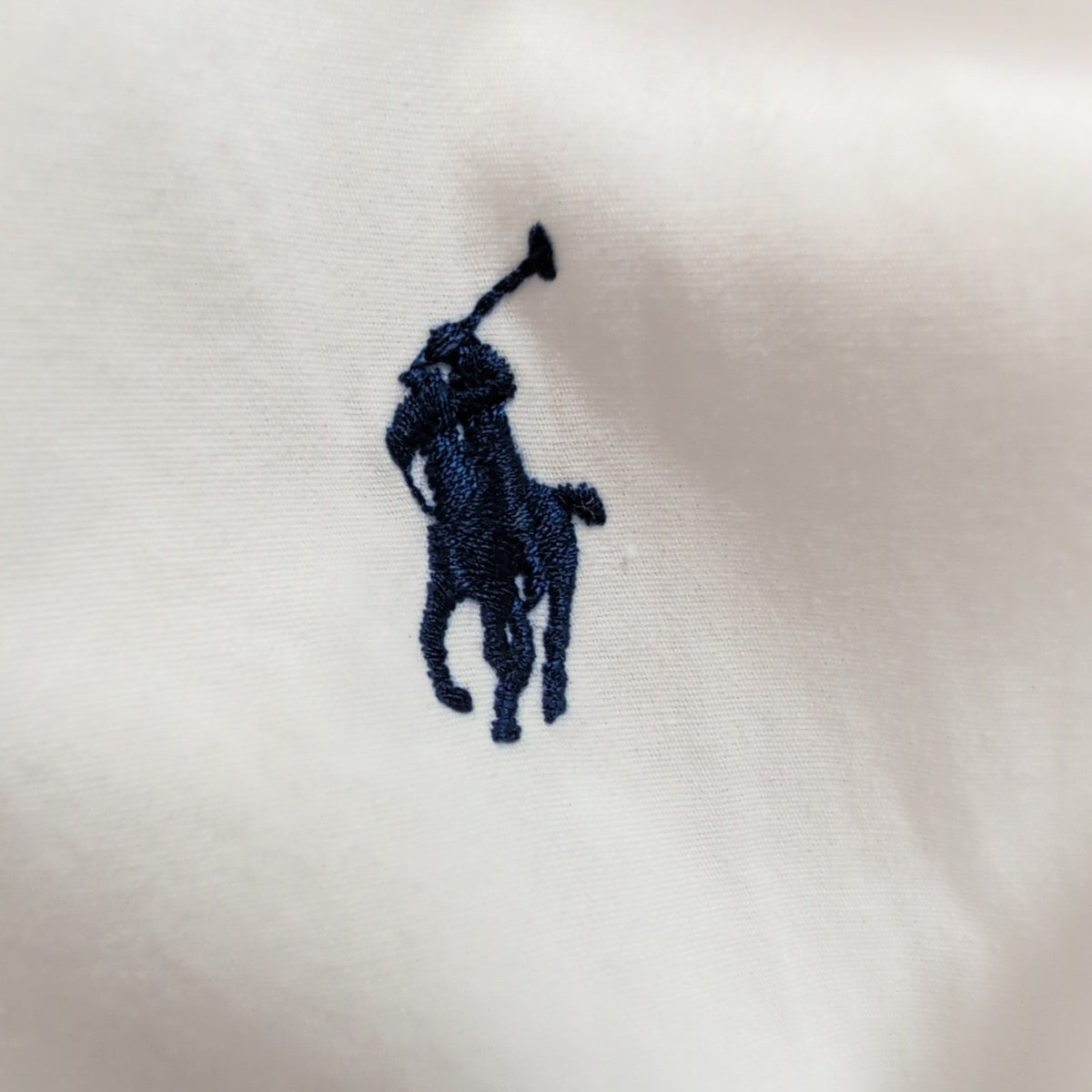 Chemise Ralph Lauren 3XL Tall Blanche Unie Logo Bleu Marine 100% Coton