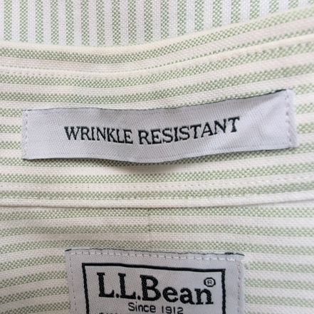 Chemise L.L. BEAN Homme XXL Vert Clair à Rayures Manches Courtes Poche