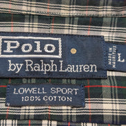 Chemise Ralph Lauren manches longues kaki à carreaux taille L #2811 18chfl