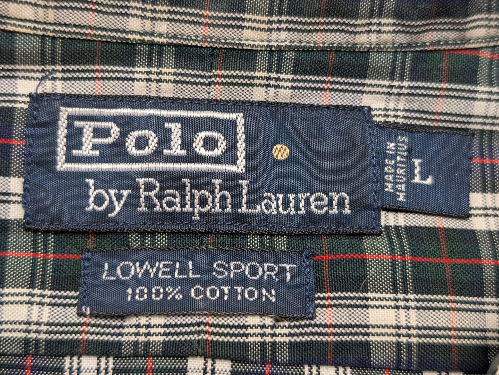 Chemise Ralph Lauren manches longues kaki à carreaux taille L #2811 18chfl