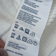 Pull Tommy Hilfiger Homme Blanc Cassé Rayures Grises Col V - Taille M