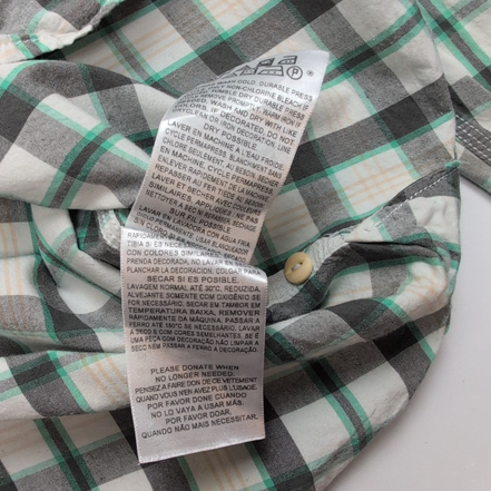 Chemise Levi's Vintage Carreaux Gris / Blanc / Vert Taille S manches longues
