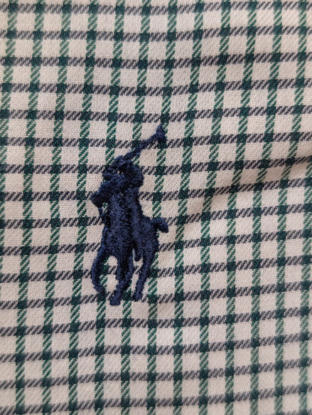 Chemise Ralph Lauren vert petits carreaux manches longues taille XL #2813