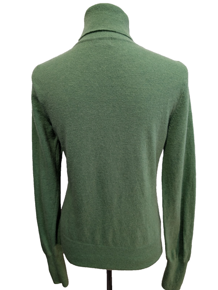 Pull SERGIO TACCHINI Col Roulé 80% Laine d'Agneau Vert Pomme Femme Taille L