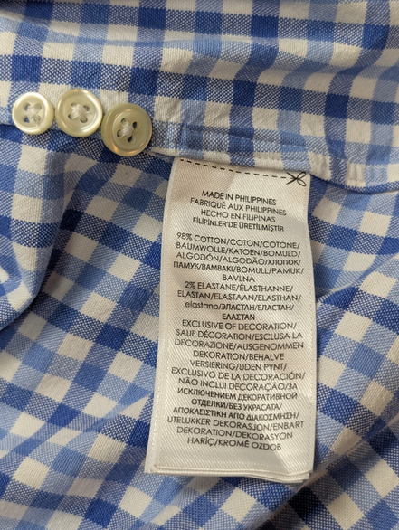 Chemise Ralph Lauren Slim Fit Stretch Manches Longues Oxford Bleu M