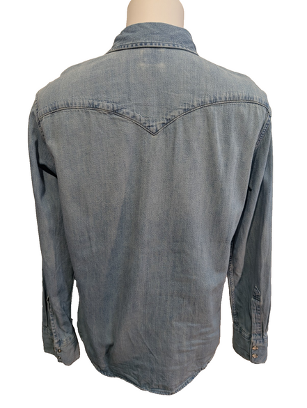 Chemise LEVI'S Western Jean Denim Bleu Manches Longues - Taille M