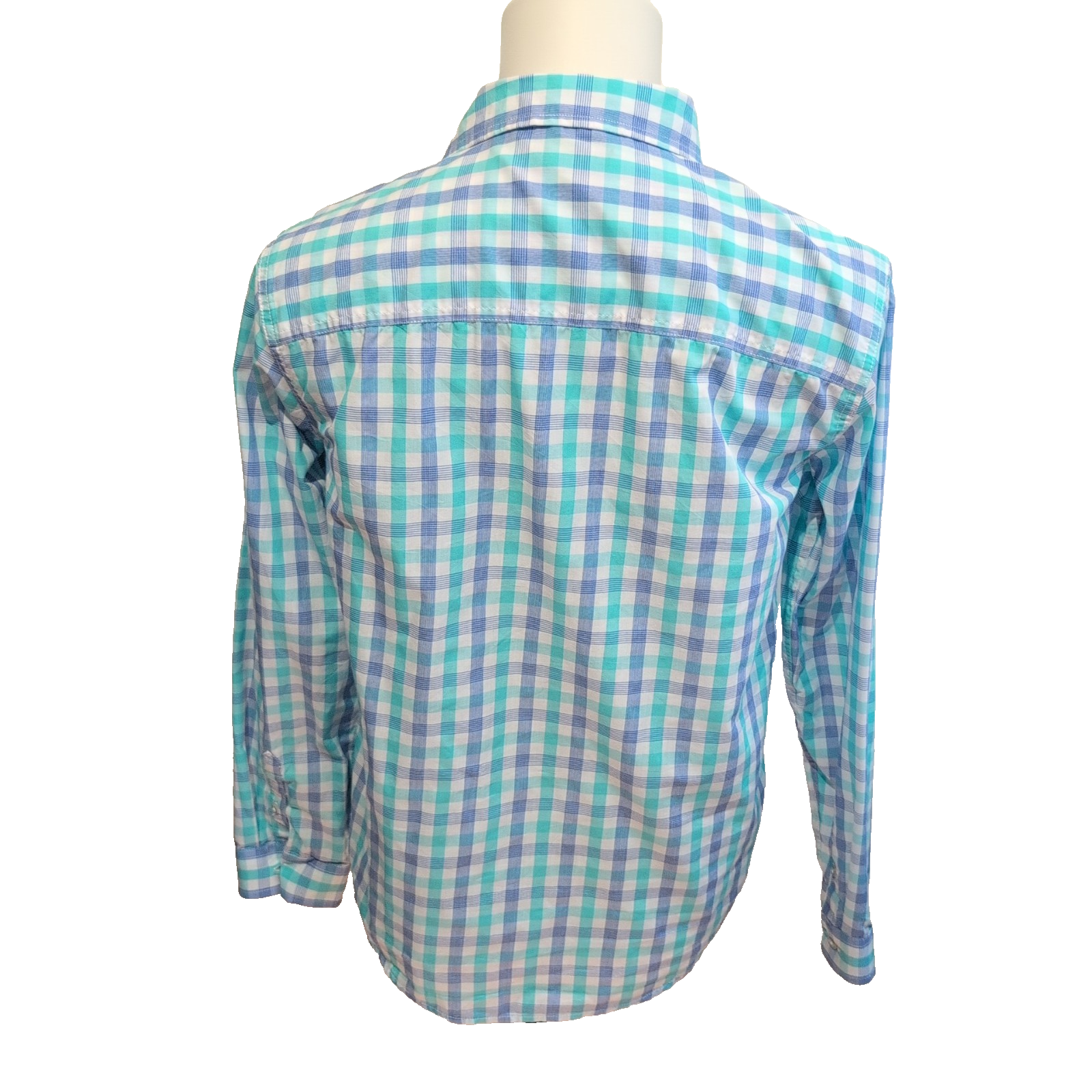 Chemise Nautica Bleu Vert À Carreaux Manches Longues Taille XL 18/20 Ans