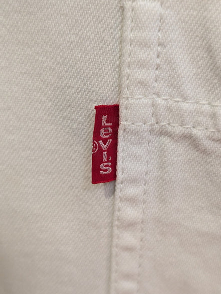 CHEMISE LEVI'S Jean Blanc Denim XL TG Homme Vintage 2 Poches Coton