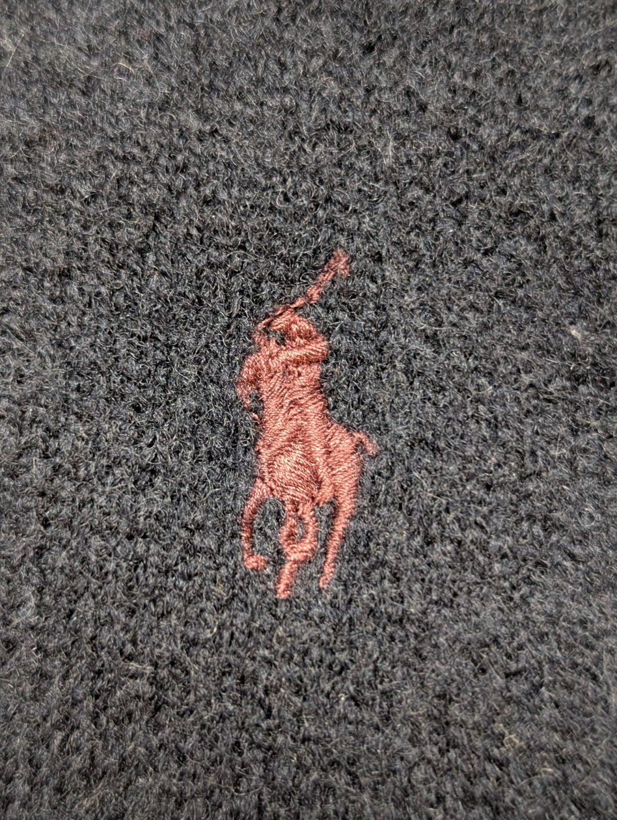 Pull Col Rond POLO Ralph Lauren Bleu Marine 100% Laine d'Agneau - Taille L