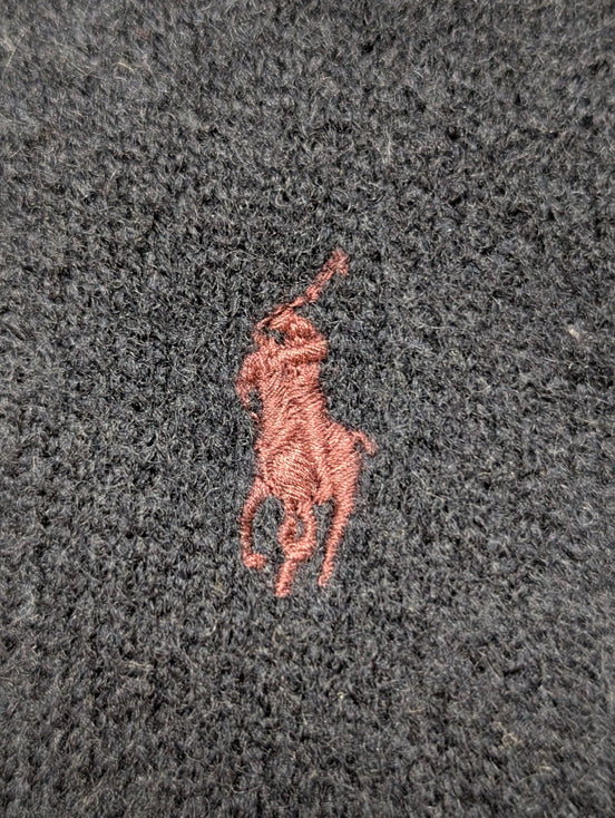 Pull Col Rond POLO Ralph Lauren Bleu Marine 100% Laine d'Agneau - Taille L