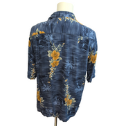 Chemise Hawaïenne Pierre Cardin Rayonne Bleu Floral XL