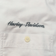 Chemise Harley Davidson Blanche M 2 Poches Logo Brodé Manches Longues