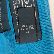 Polo manches courtes Polo Ralph Lauren M bleu turquoise logo marine Custom Fit
