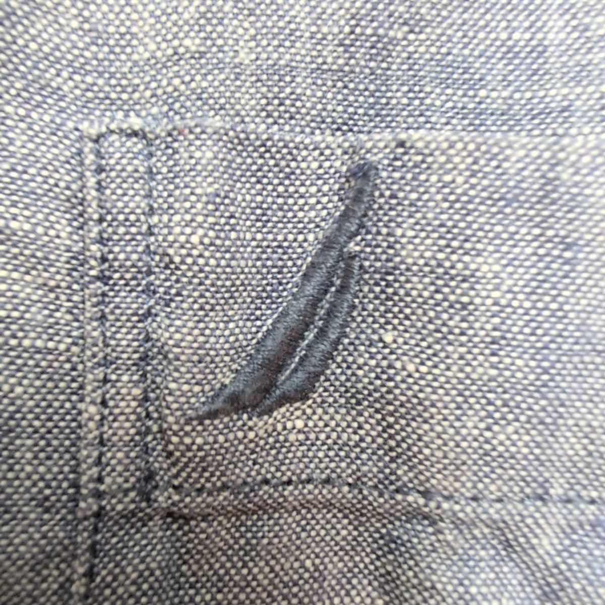 Chemise Nautica XL Bleu Chiné 100% Lin Logo Brodé Manches Longues