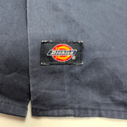 Chemise Dickies XL Bleu Marine Workwear Manches Courtes 2 Poches Logo