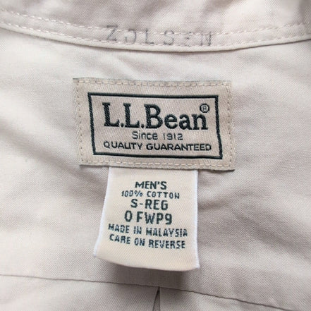 Chemise L.L. Bean beige crème uni taille S #134e