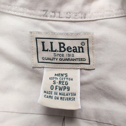 Chemise L.L. Bean beige crème uni taille S #134e