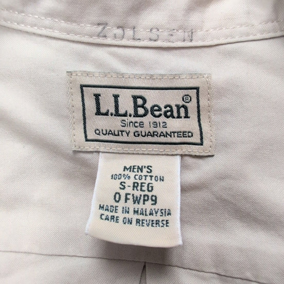 Chemise L.L. Bean beige crème uni taille S #134e