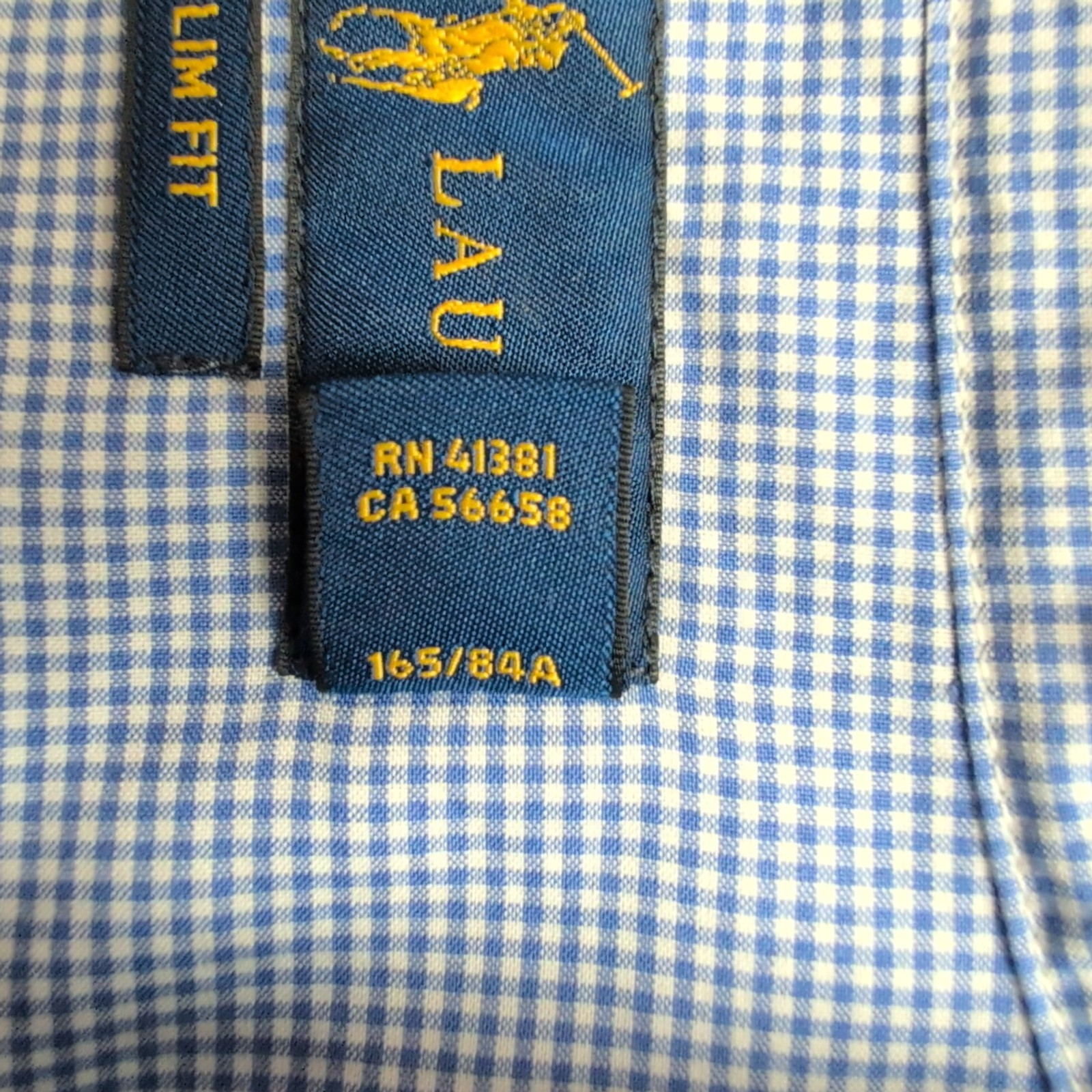 Chemise Ralph Lauren Slim Fit Enfant 18 Ans XL 165/84A Bleue Carreaux Coton