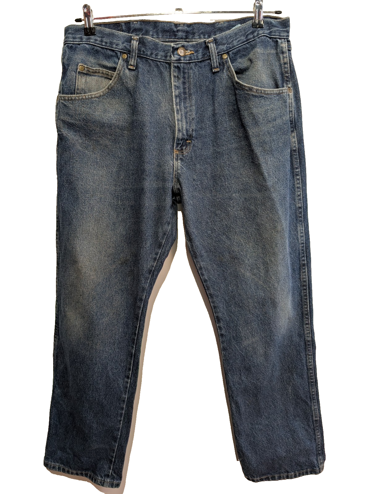 Jean Wrangler Homme Vintage Bleu W36 L30 Denim Épais Robuste Travail Pantalon
