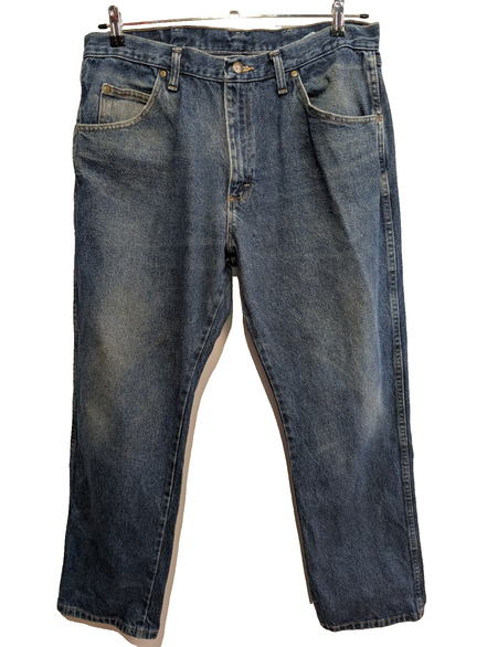 Jean Wrangler Homme Vintage Bleu W36 L30 Denim Épais Robuste Travail Pantalon