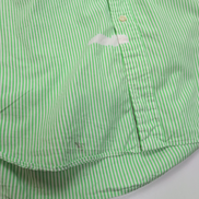 Chemise Ralph Lauren L Rayures Vertes Logo Violet 100% Coton manches longues