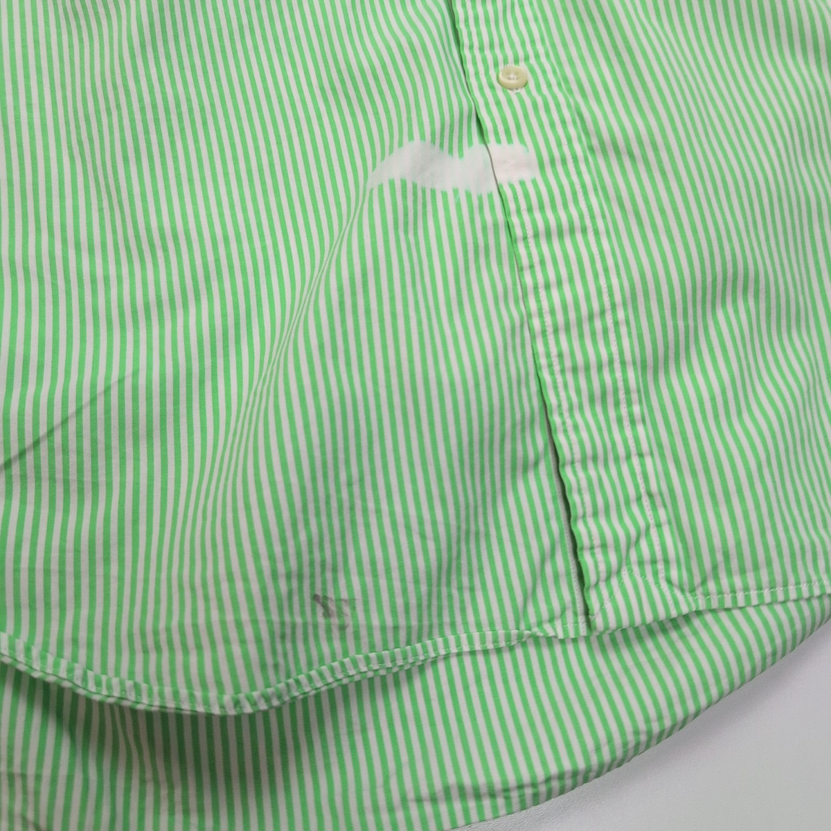Chemise Ralph Lauren L Rayures Vertes Logo Violet 100% Coton manches longues