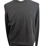 Pull Tommy Hilfiger - Col V - Noir Profond - Soie & Coton - Taille M