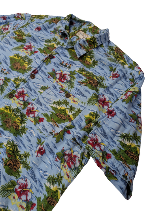 Chemise hawaïenne viscose et coton Ocean & Coast manches courtes taille L