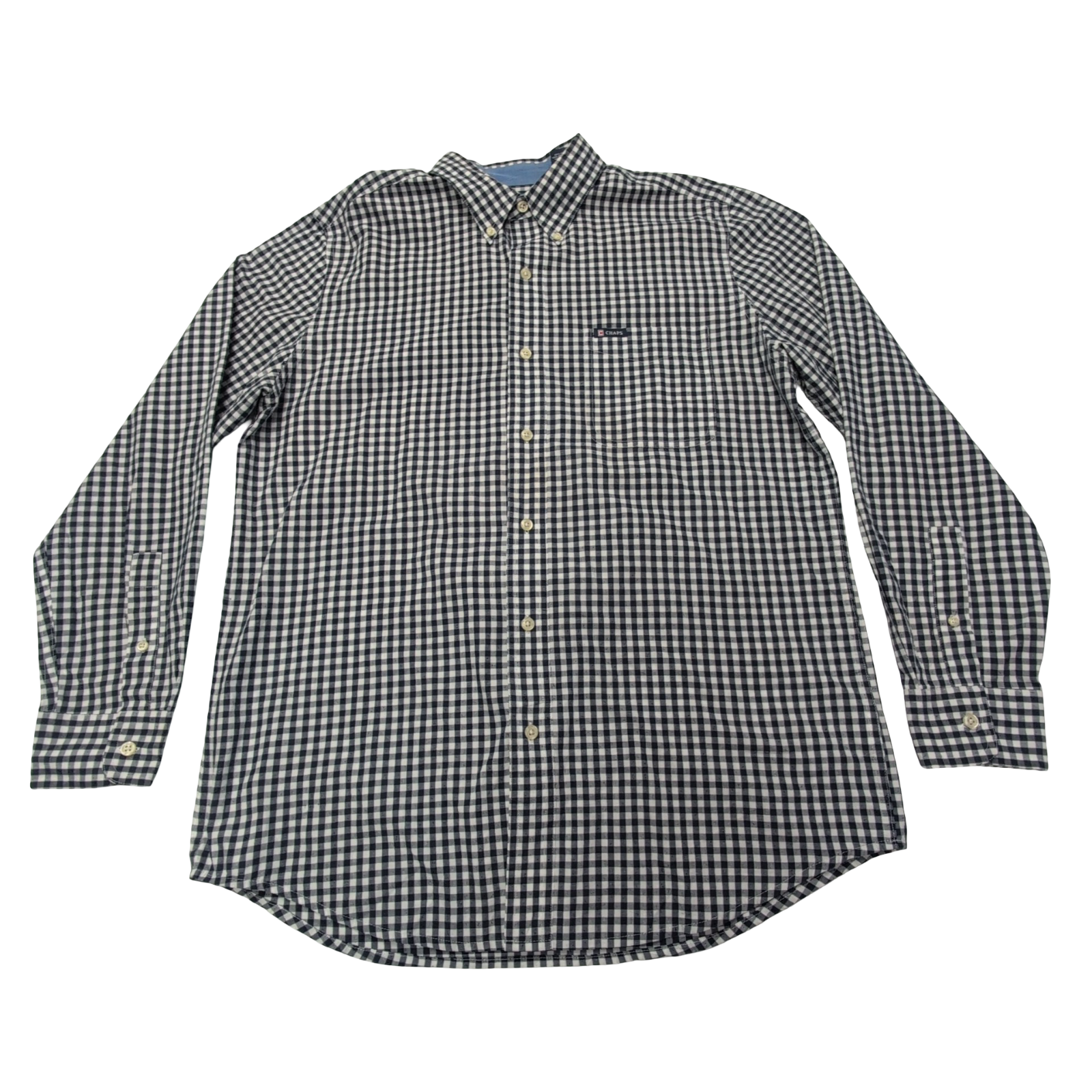 Chemise CHAPS bleu marine à carreaux taille M #179e